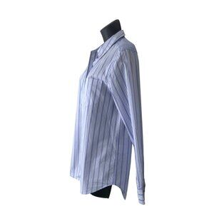 Equipment Femme 100% Cotton Blue & White Striped Button Down Shirt Size S